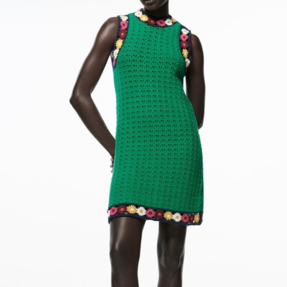 ZARA | RARE Crochet Floral Dress